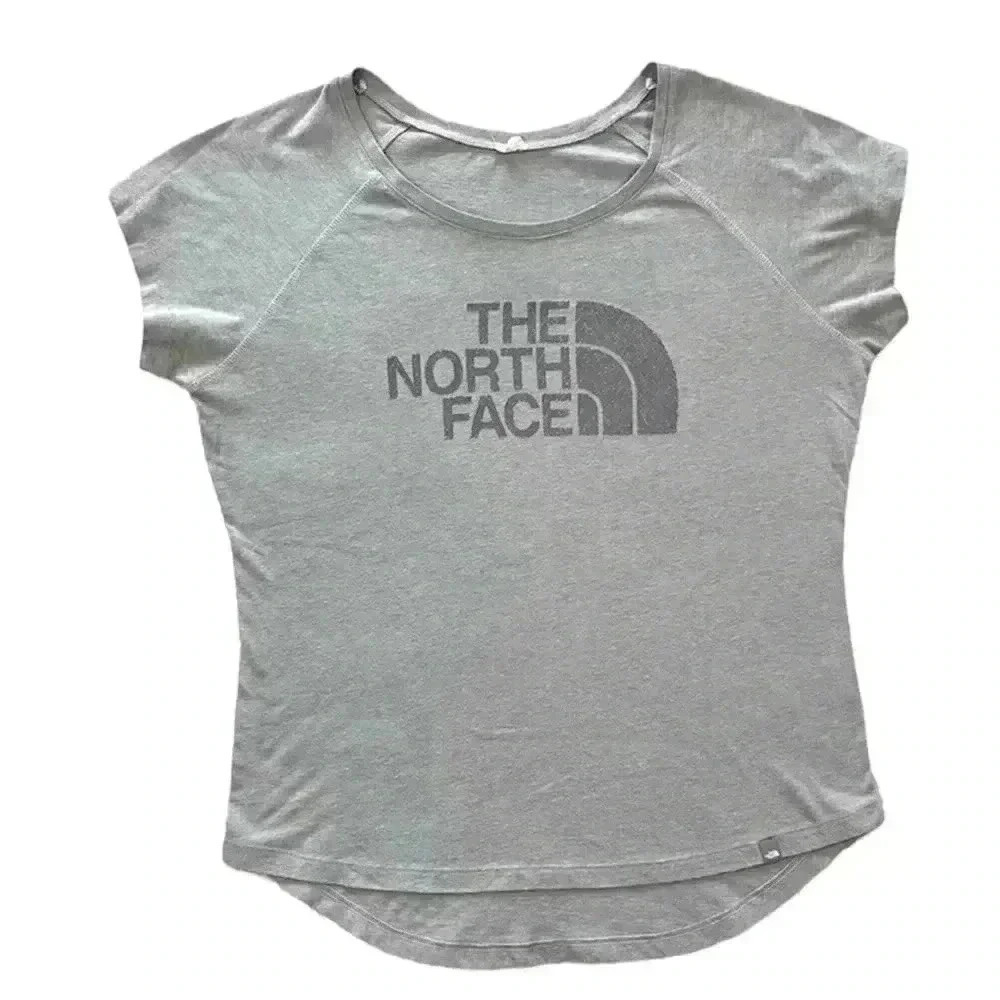 The North Face Gray Cotton Blend Scoop Neck Cap Sleeve High-Low Tee Size M